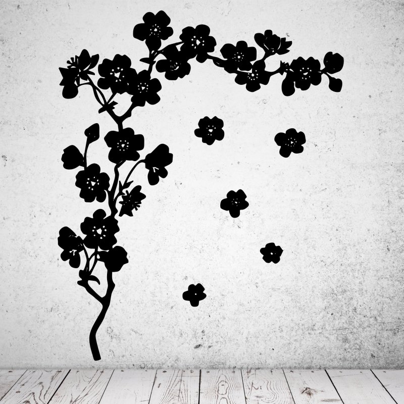 46193 Kirschblüte Silhouette Wandsticker